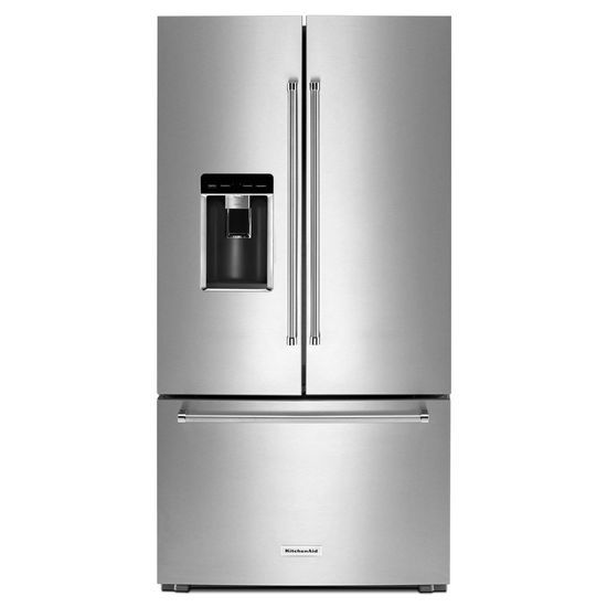 Kitchenaid Krfc704fss 23 8 Cu Ft 36 Counter Depth French Door Platinum Interior Refrigerator Krfc704fss Flick Bros Electric Inc