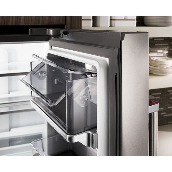 Kitchenaid Krfc704fss 23 8 Cu Ft 36 Counter Depth French Door Platinum Interior Refrigerator Krfc704fss Snyder Diamond