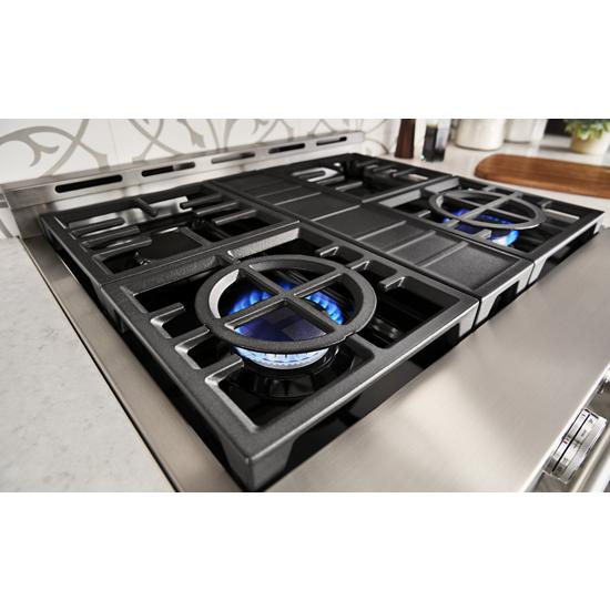 Model: KFGC500JBK | KitchenAid KitchenAid® 30'' Smart Commercial-Style Gas Range with 4 Burners
