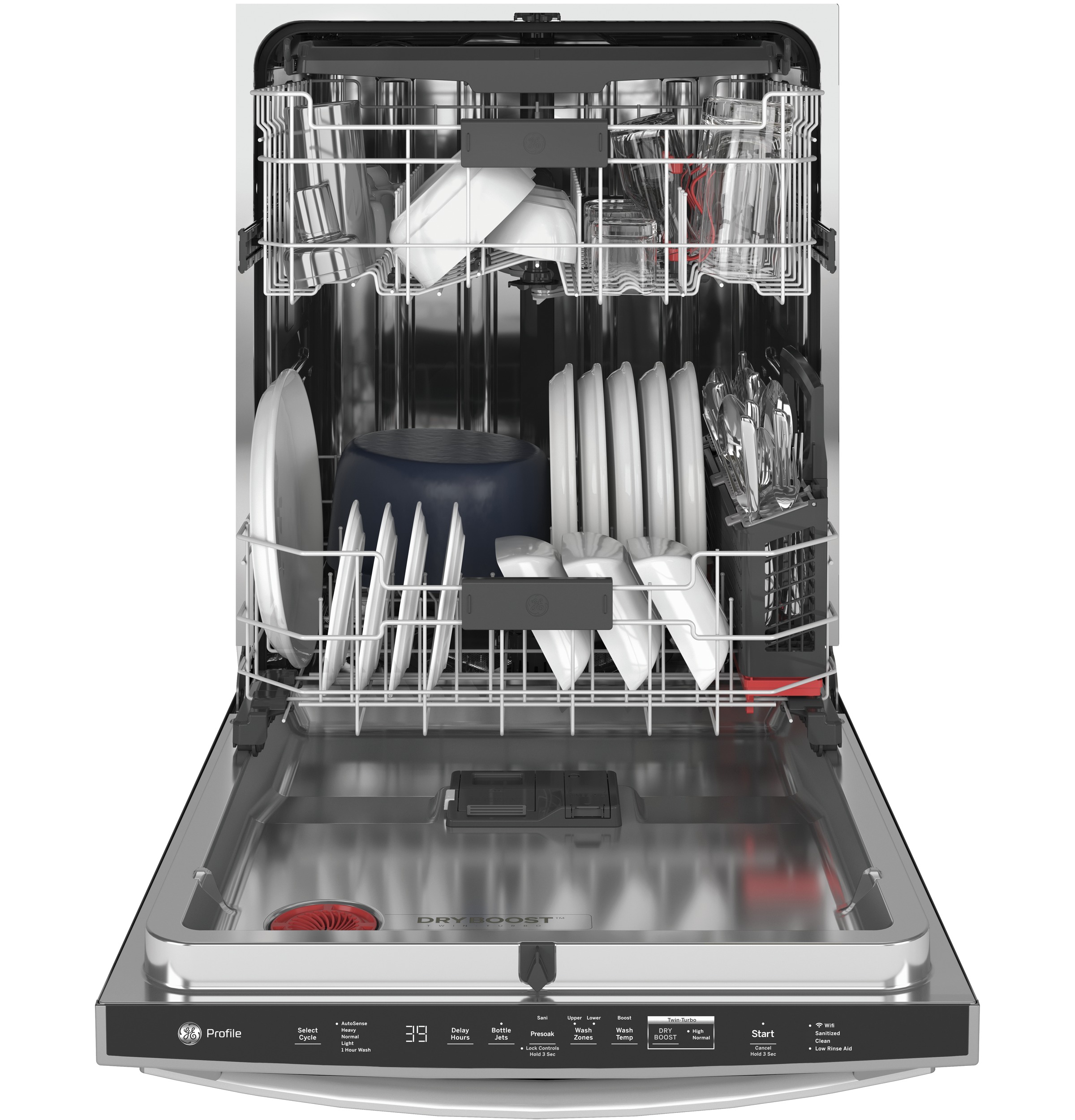 Model: PDT785SYNFS | GE Profile GE Profile™ Fingerprint Resistant Top Control with Stainless Steel Interior Dishwasher with Sanitize Cycle & Twin Turbo Dry Boost