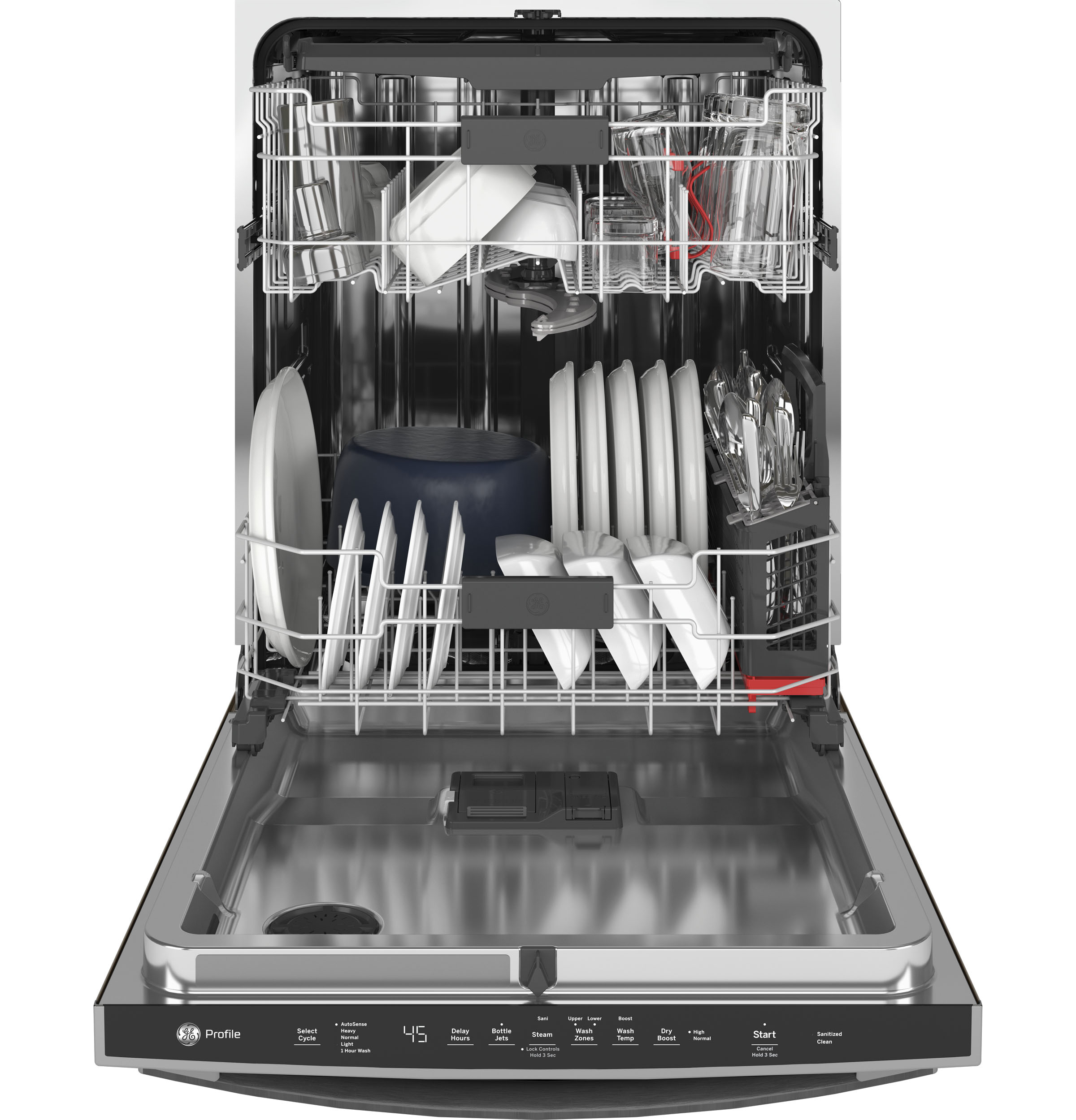 Model: PDT715SMNES | GE Profile GE Profile™ Top Control with Stainless Steel Interior Dishwasher with Sanitize Cycle & Dry Boost with Fan Assist