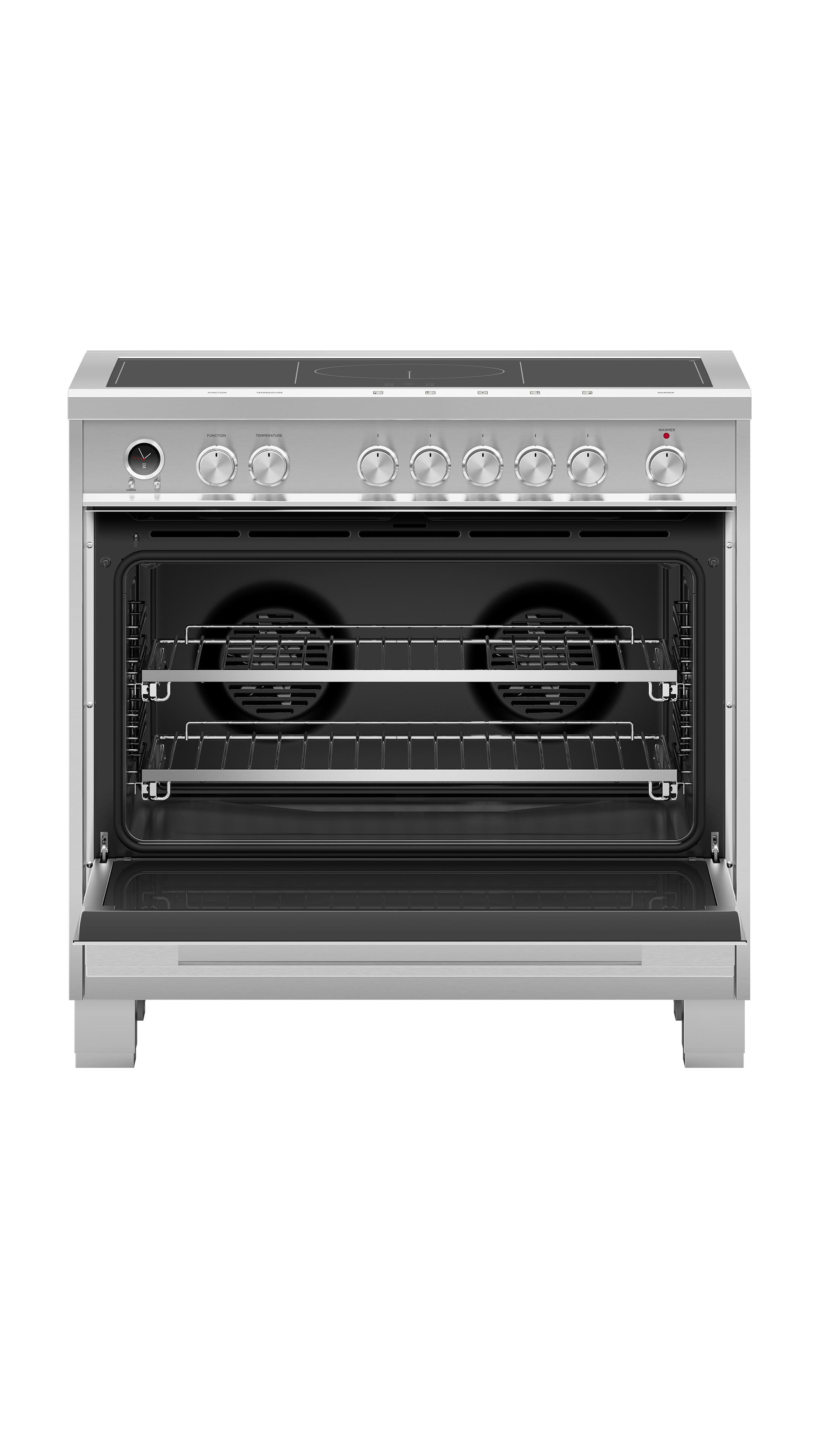 Fisher and Paykel Induction Range, 36", 5 Zones with SmartZone, Self-cleaning