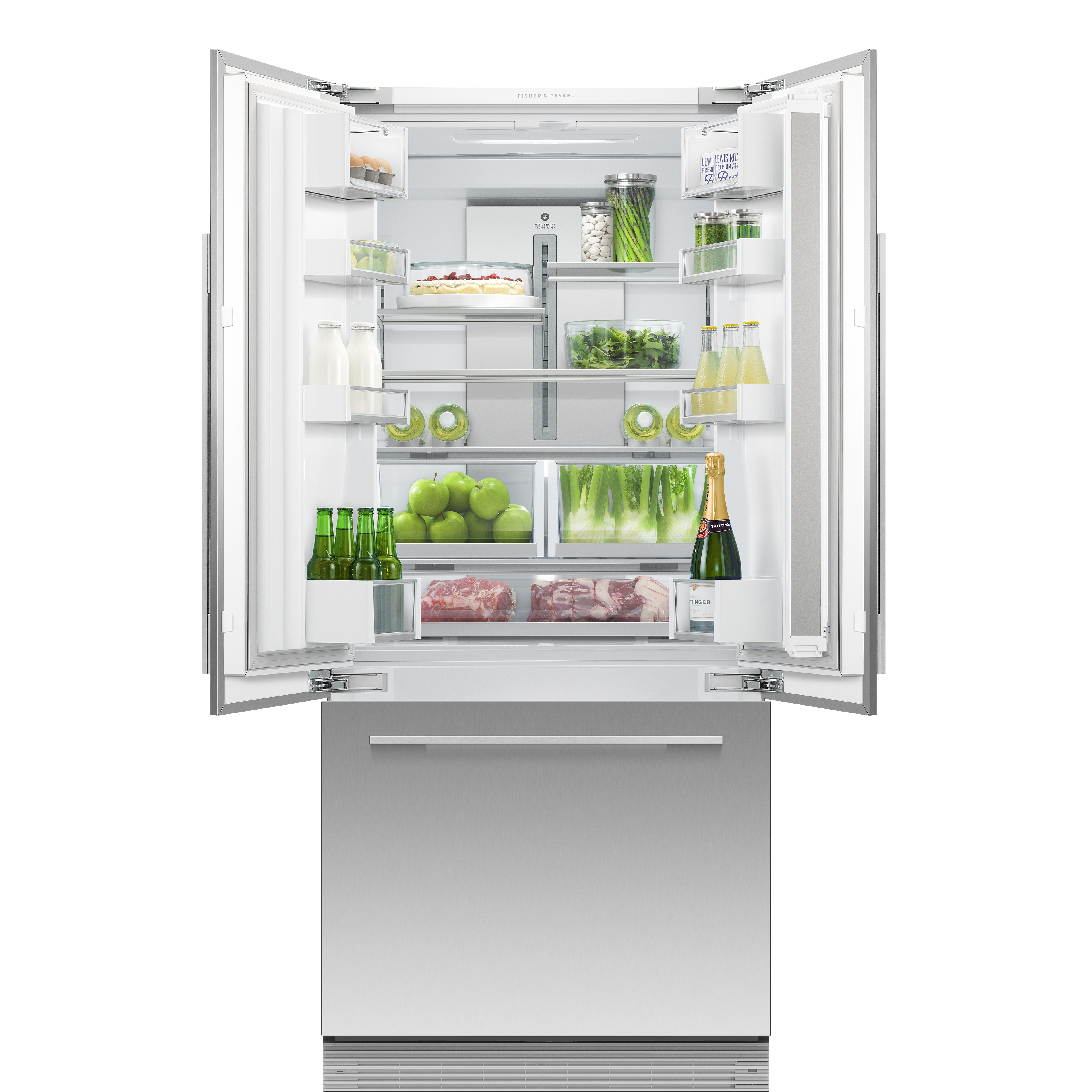 Fisher and Paykel Integrated French Door Refrigerator Freezer, 32", Ice & Water
