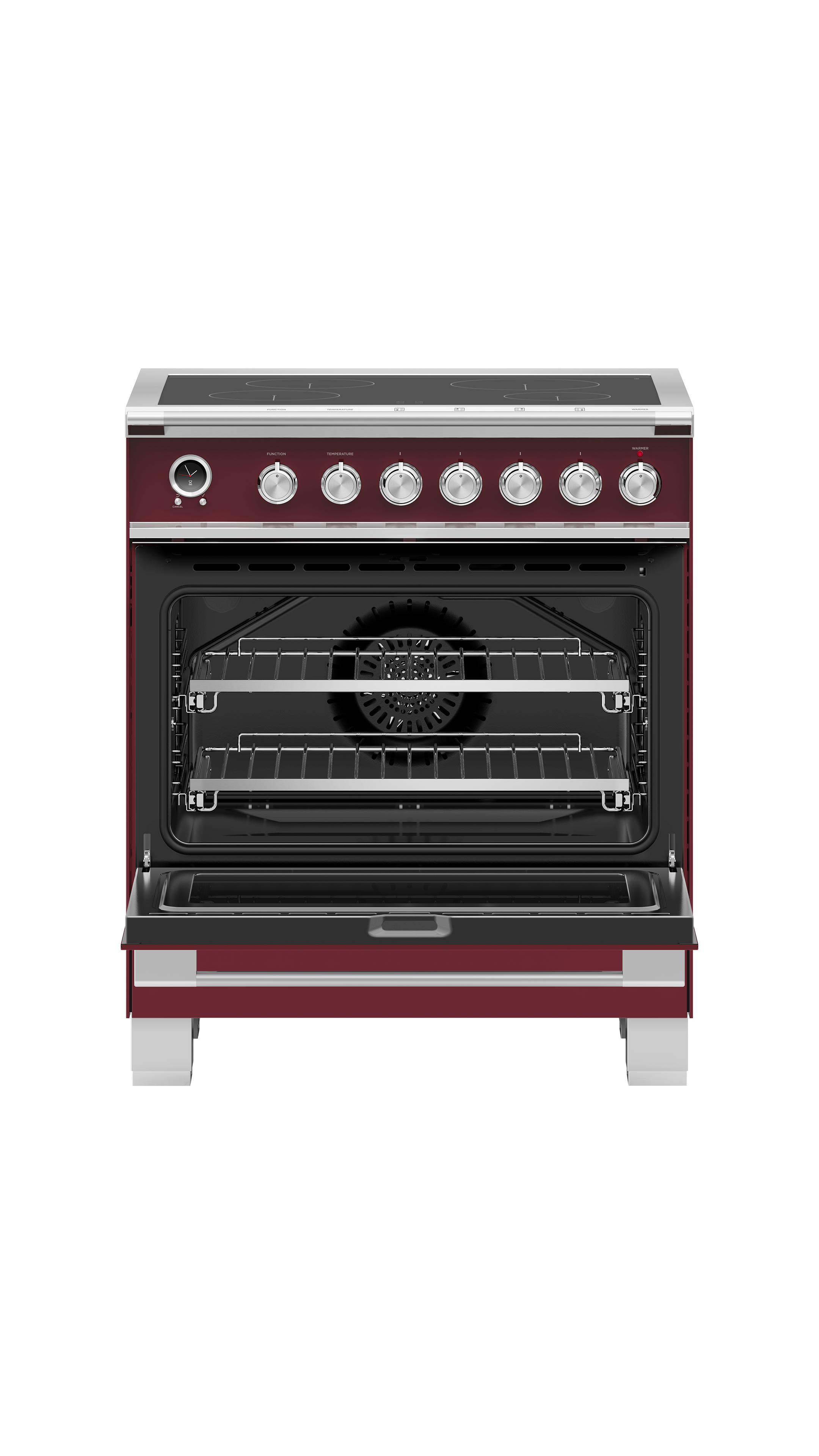 Fisher and Paykel Induction Range, 30", 4 Zones, Self-cleaning