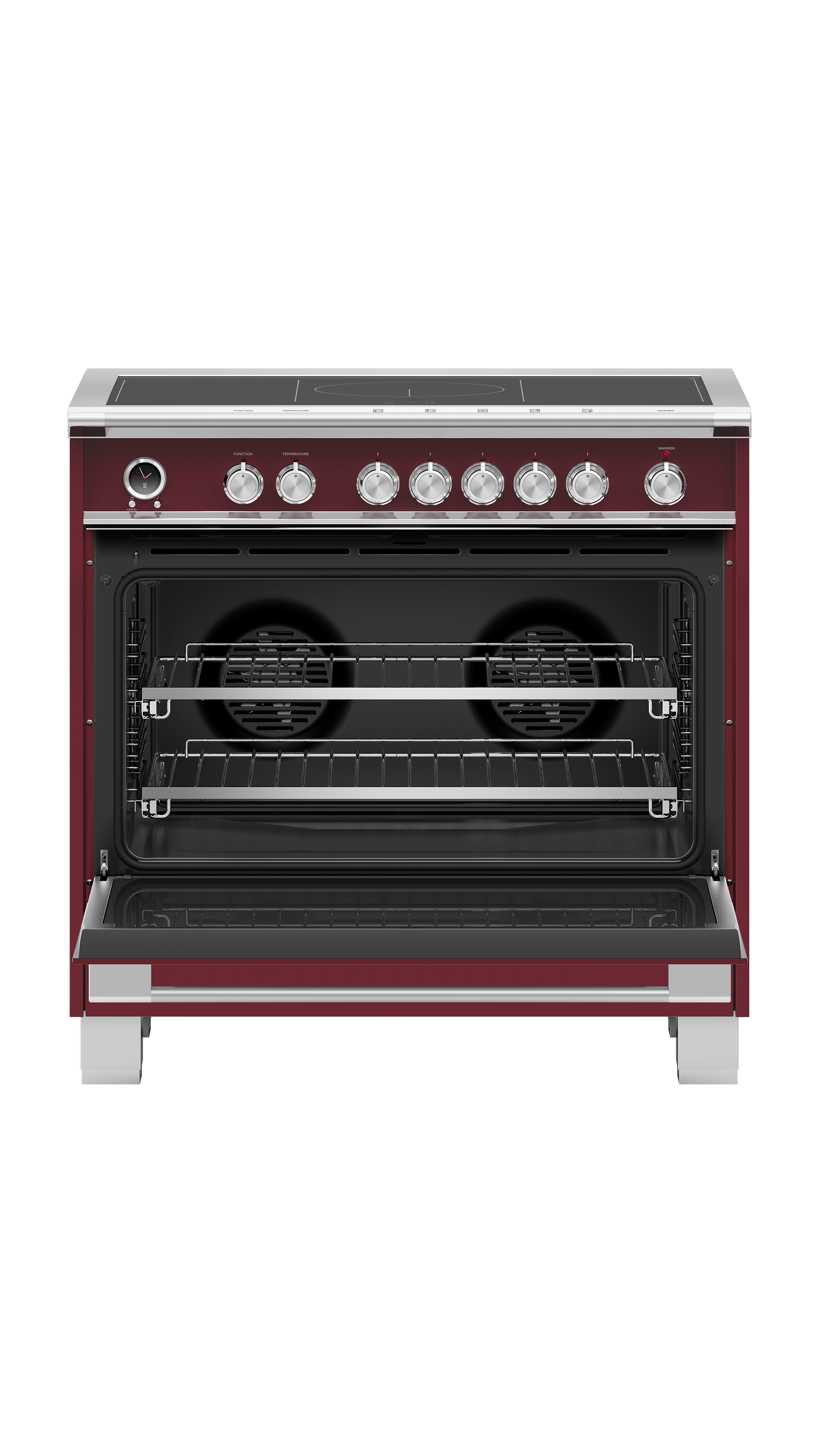 Fisher and Paykel Induction Range, 36", 5 Zones with SmartZone, Self-cleaning