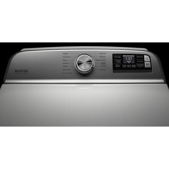 Model: MGD7230HW - SD | Maytag Smart Top Load Gas Dryer with Extra Power Button - 7.4 cu. ft. (SCRATCH AND DENT)