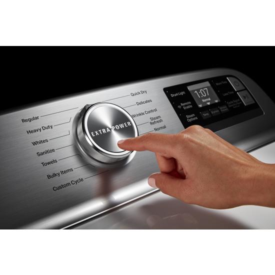 Model: MGD7230HW - SD | Maytag Smart Top Load Gas Dryer with Extra Power Button - 7.4 cu. ft. (SCRATCH AND DENT)