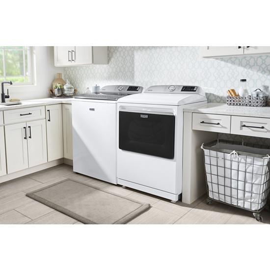 Model: MGD7230HW - SD | Maytag Smart Top Load Gas Dryer with Extra Power Button - 7.4 cu. ft. (SCRATCH AND DENT)