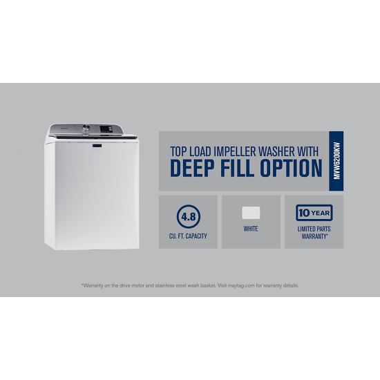 Maytag MVW6200KW Top Load Washer with Deep Fill 4.8 cu. ft.MVW6200KW Clark's TV