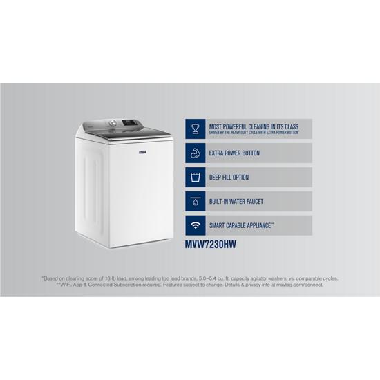 Model: MVW7230HW - USED  | Maytag Smart Top Load Washer with Extra Power Button - 5.2 cu. ft.