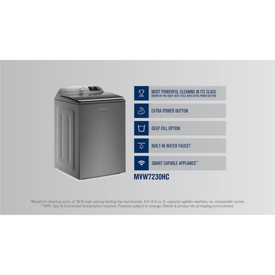 Model: MVW7230HC-2 | Maytag Smart Top Load Washer with Extra Power Button - 5.2 cu. ft.