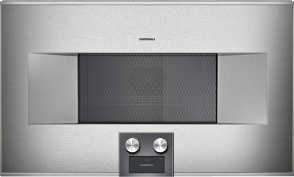 Gaggenau 400 series, combi-microwave oven, 30'', door hinge: left, Stainless steel behind glass