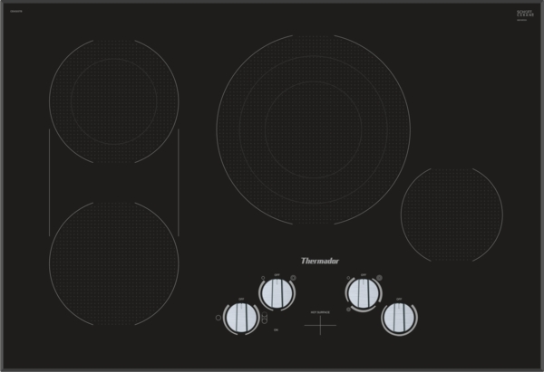 Model: CEM305TB | Thermador Knob Control Electric Cooktop, 30, Without Frame