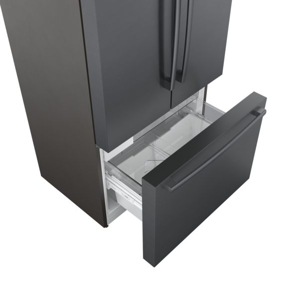 Model: B36CT80SNB - SD | Bosch 800 Series, French Door Bottom Mount Refrigerator, 36'', Black stainless steel