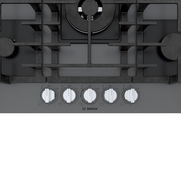 Model: NGMP077UC | Bosch Benchmark®, Gas Cooktop, 30'', Tempered glass, Dark silver