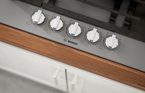 Model: NGMP077UC | Bosch Benchmark®, Gas Cooktop, 30'', Tempered glass, Dark silver