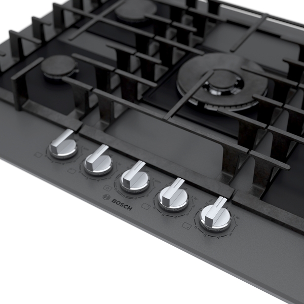 Model: NGMP077UC | Bosch Benchmark®, Gas Cooktop, 30'', Tempered glass, Dark silver