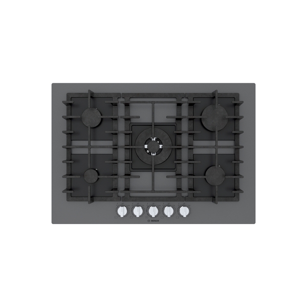 Model: NGMP077UC | Bosch Benchmark®, Gas Cooktop, 30'', Tempered glass, Dark silver