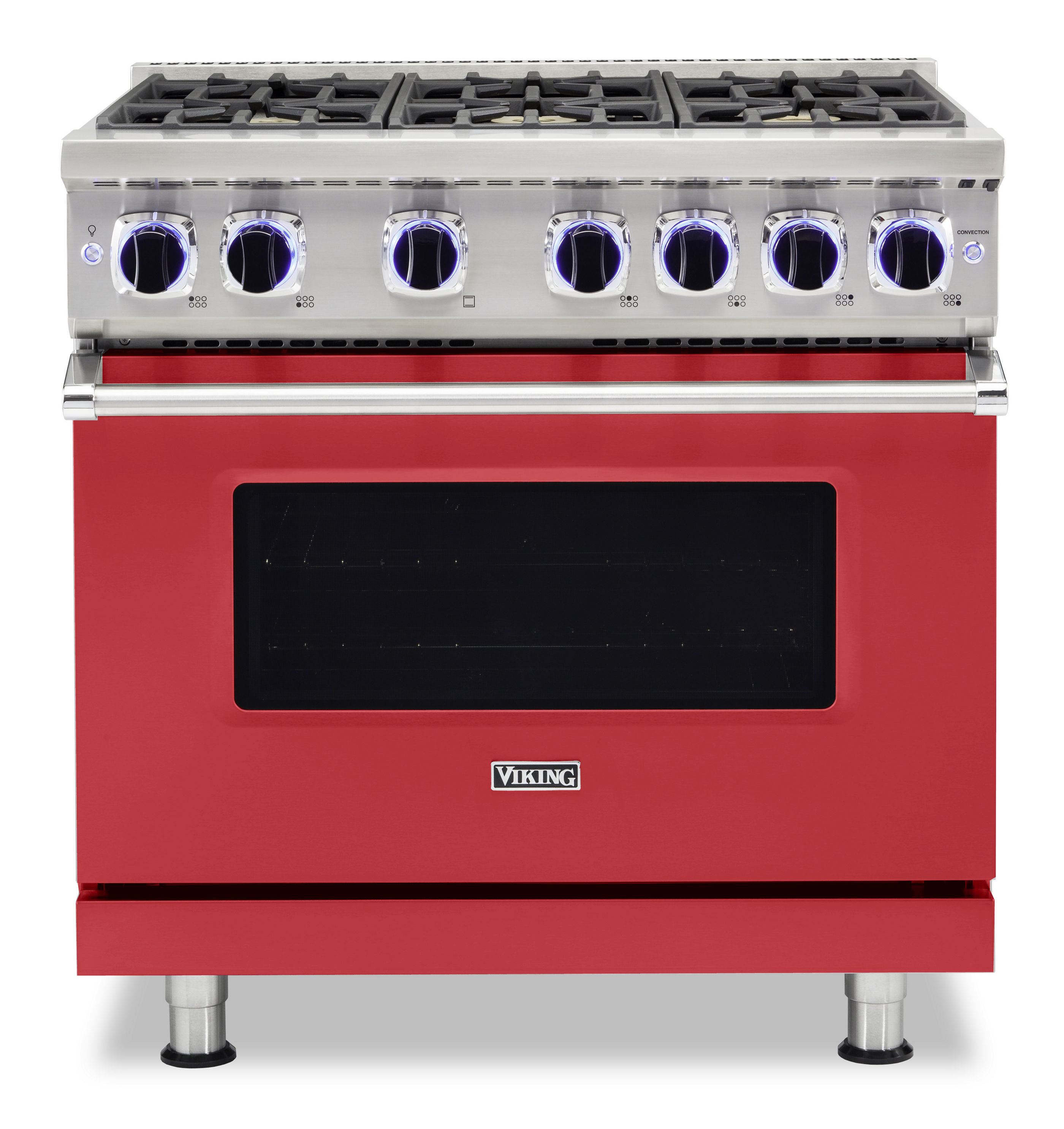 Model: VGR73626BSM | Viking 36"W./24"D. Gas Sealed Burner Range-6 Burners-San Marzano Red