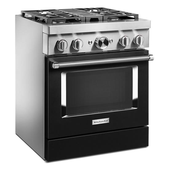 Model: KFDC500JBK | KitchenAid KitchenAid® 30'' Smart Commercial-Style Dual Fuel Range with 4 Burners