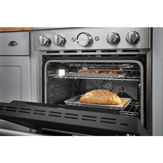 Model: KFDC500JBK | KitchenAid KitchenAid® 30'' Smart Commercial-Style Dual Fuel Range with 4 Burners