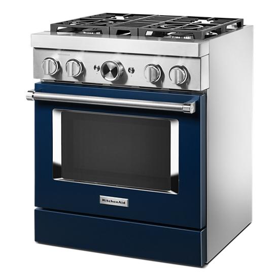 Model: KFDC500JIB | KitchenAid KitchenAid® 30'' Smart Commercial-Style Dual Fuel Range with 4 Burners