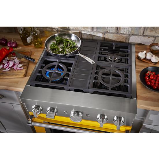 Model: KFDC500JYP | KitchenAid KitchenAid® 30'' Smart Commercial-Style Dual Fuel Range with 4 Burners