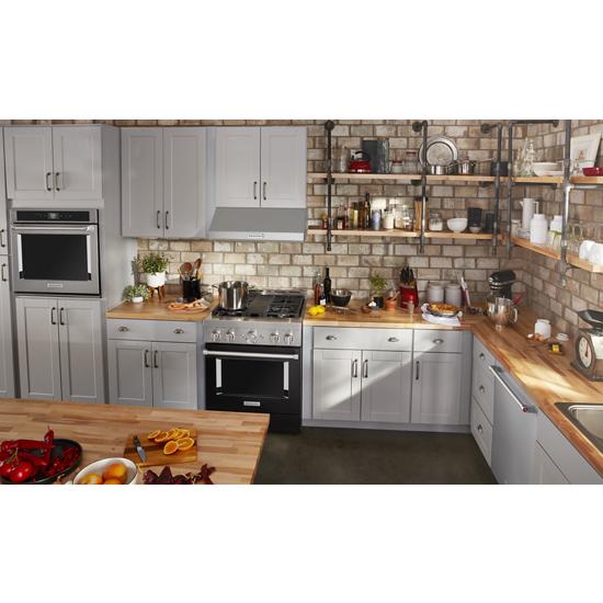 Model: KFGC500JBK | KitchenAid KitchenAid® 30'' Smart Commercial-Style Gas Range with 4 Burners