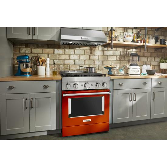 Model: KFGC500JSC | KitchenAid KitchenAid® 30'' Smart Commercial-Style Gas Range with 4 Burners