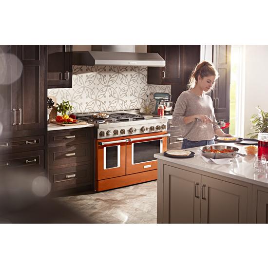 Model: KFGC558JSC | KitchenAid KitchenAid® 48'' Smart Commercial-Style Gas Range with Griddle