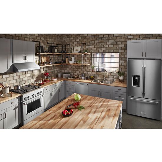 Kitchenaid Krfc704fss 23 8 Cu Ft 36 Counter Depth French Door Platinum Interior Refrigerator Krfc704fss Appliance Direct