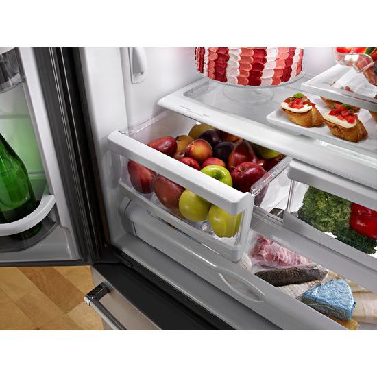 Kitchenaid Krff305ess 25 Cu Ft 36 Width Standard Depth French Door Refrigerator With Interior Dispense Krff305ess Snyder Diamond