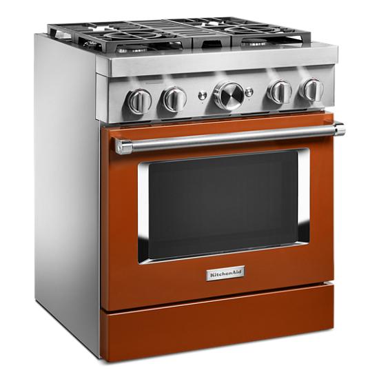 Model: KFDC500JSC | KitchenAid KitchenAid® 30'' Smart Commercial-Style Dual Fuel Range with 4 Burners