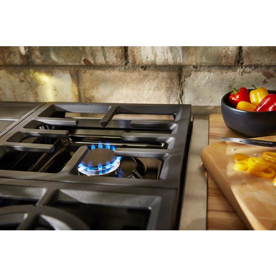 Model: KFDC500JSC | KitchenAid KitchenAid® 30'' Smart Commercial-Style Dual Fuel Range with 4 Burners