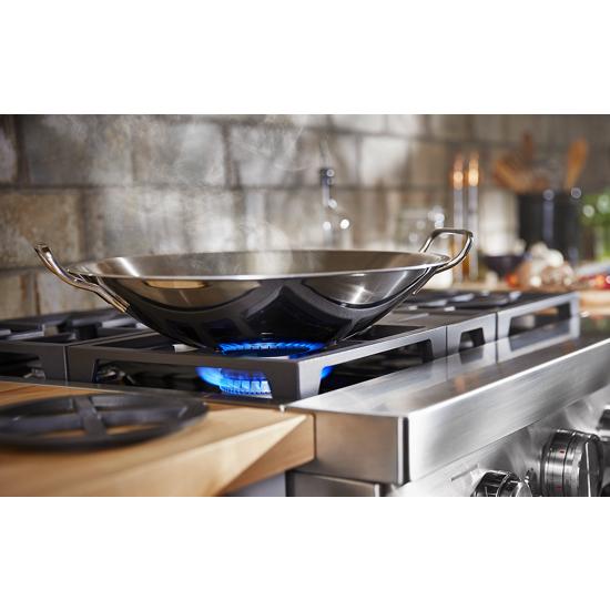 Model: KFDC500JSC | KitchenAid KitchenAid® 30'' Smart Commercial-Style Dual Fuel Range with 4 Burners