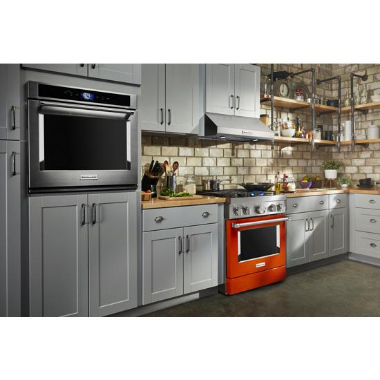 Model: KFDC500JSC | KitchenAid KitchenAid® 30'' Smart Commercial-Style Dual Fuel Range with 4 Burners