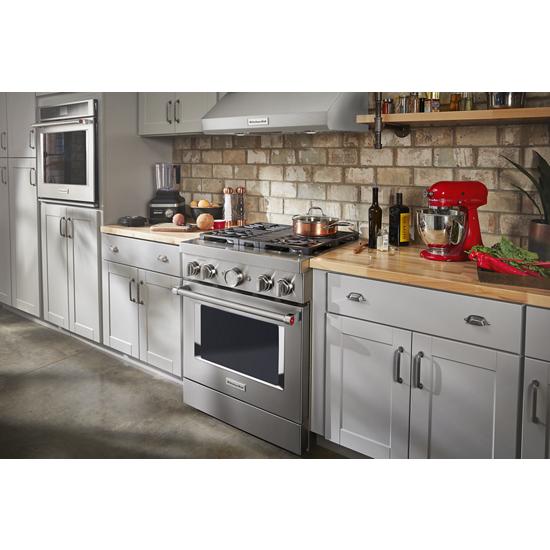 Model: KFDC500JSS | KitchenAid KitchenAid® 30'' Smart Commercial-Style Dual Fuel Range with 4 Burners
