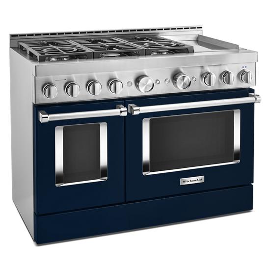 Model: KFGC558JIB | KitchenAid KitchenAid® 48'' Smart Commercial-Style Gas Range with Griddle