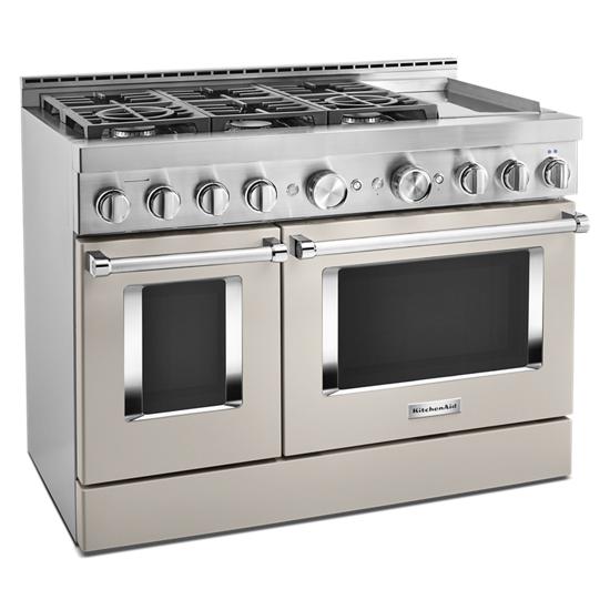Model: KFGC558JMH | KitchenAid KitchenAid® 48'' Smart Commercial-Style Gas Range with Griddle