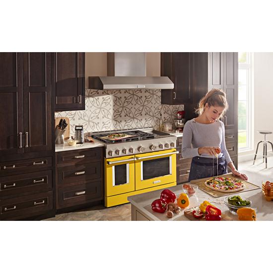 Model: KFGC558JYP | KitchenAid KitchenAid® 48'' Smart Commercial-Style Gas Range with Griddle