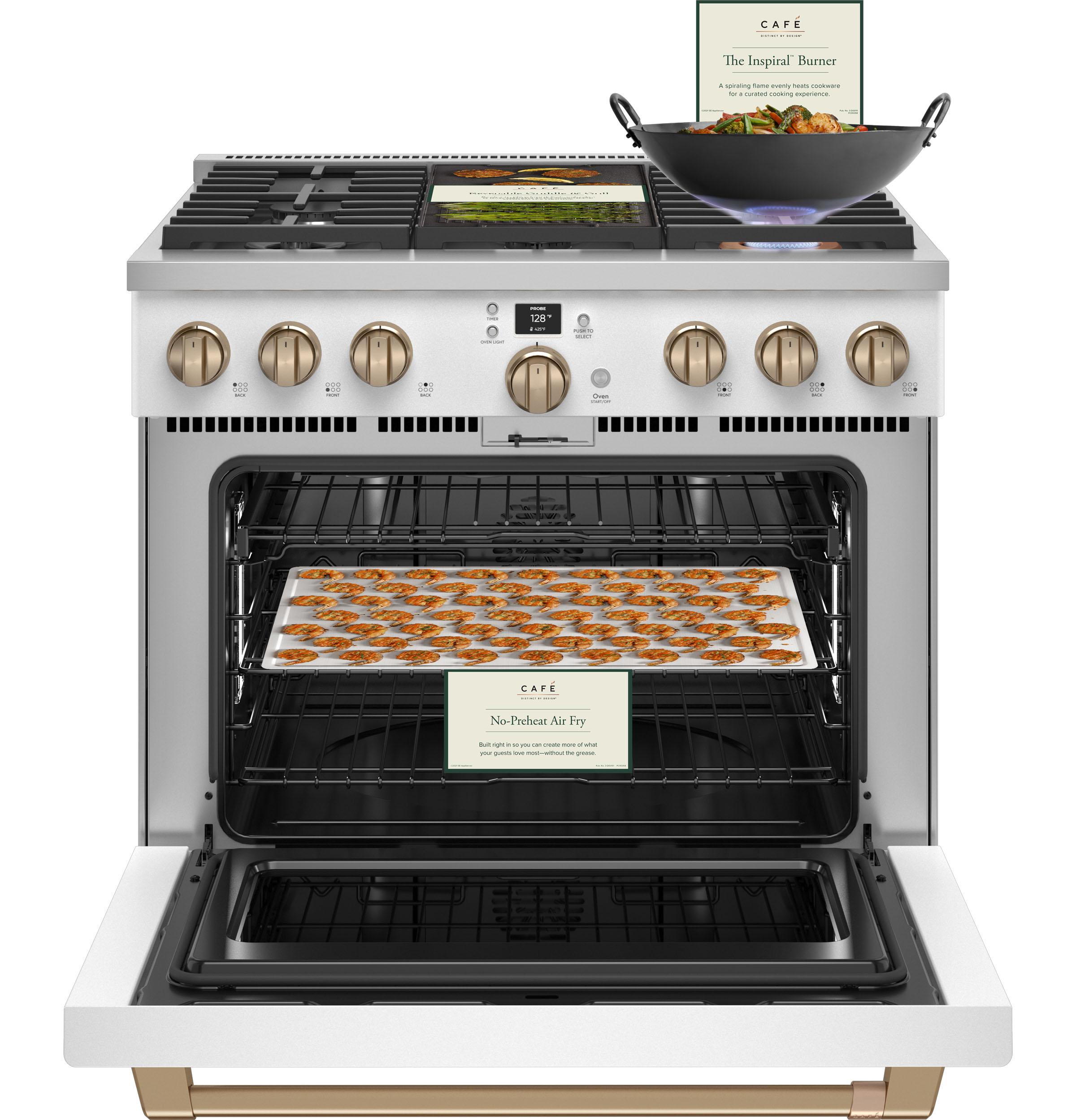 Cafe C2Y366P4TW2 Café™ 36" Smart DualFuel CommercialStyle Range with 6 Burners (Natural