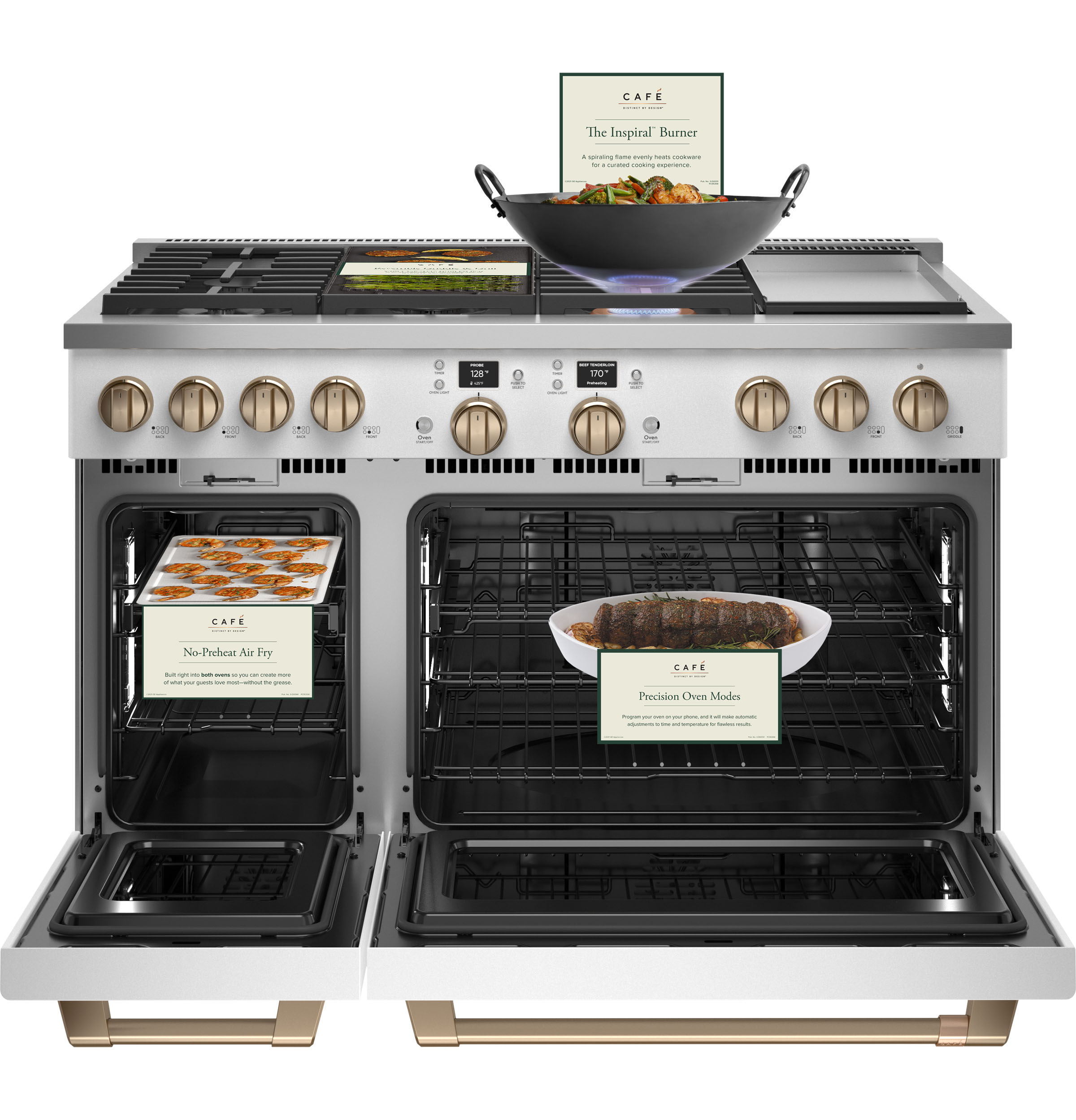 Cafe C2Y486P4TW2 Café™ 48" Smart DualFuel CommercialStyle Range with 6 Burners and Griddle