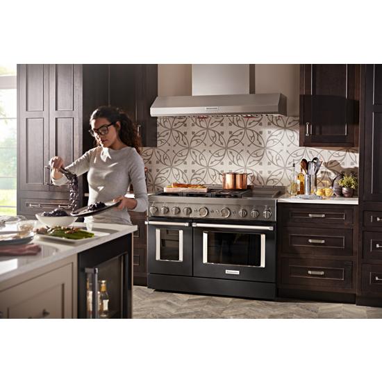 Model: KFGC558JBK | KitchenAid KitchenAid® 48'' Smart Commercial-Style Gas Range with Griddle