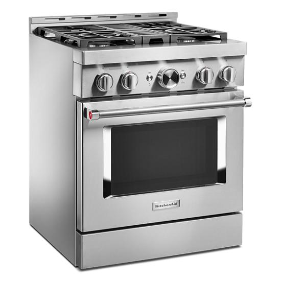 Model: KFDC500JSS | KitchenAid KitchenAid® 30'' Smart Commercial-Style Dual Fuel Range with 4 Burners