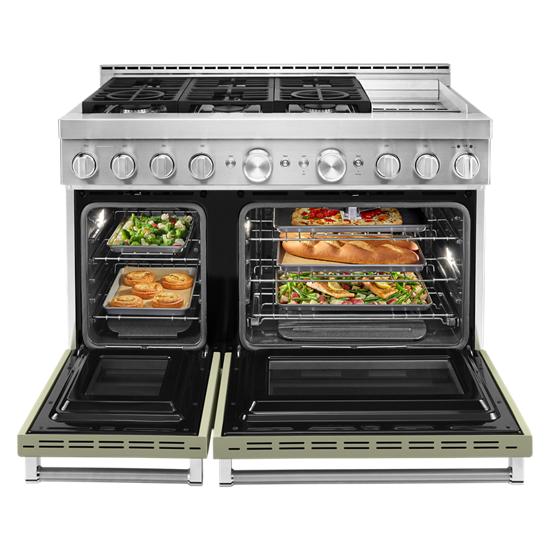 Model: KFGC558JAV | KitchenAid KitchenAid® 48'' Smart Commercial-Style Gas Range with Griddle