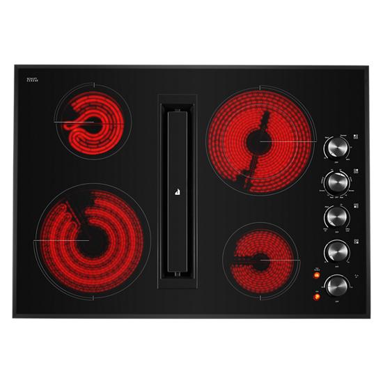 JennAir JED3430GB Black Floating Glass 30" JX3™ Electric Downdraft CooktopJED3430GB