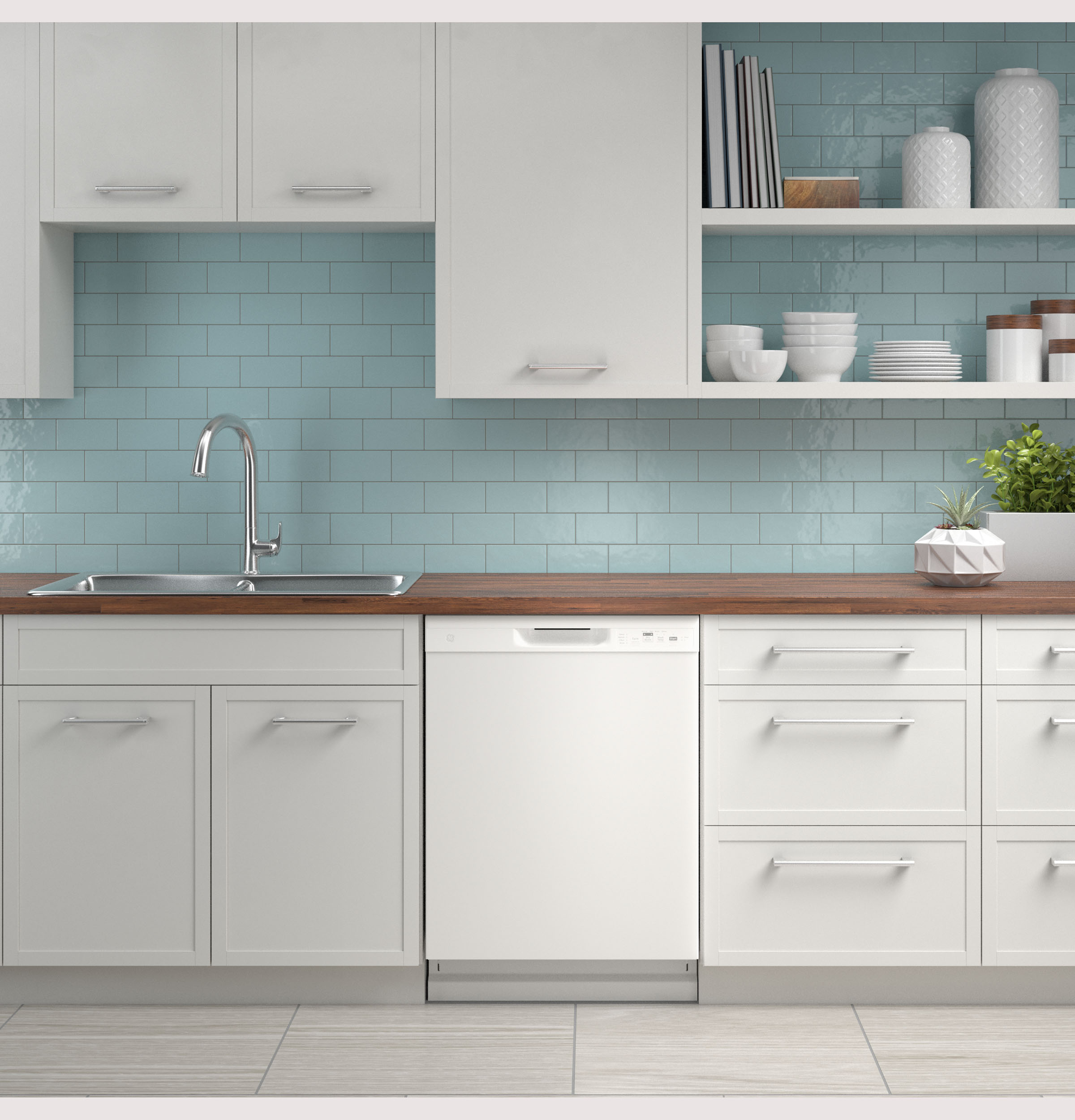 GE GDF510PGRWW GE® Dishwasher with Front ControlsGDF510PGRWW