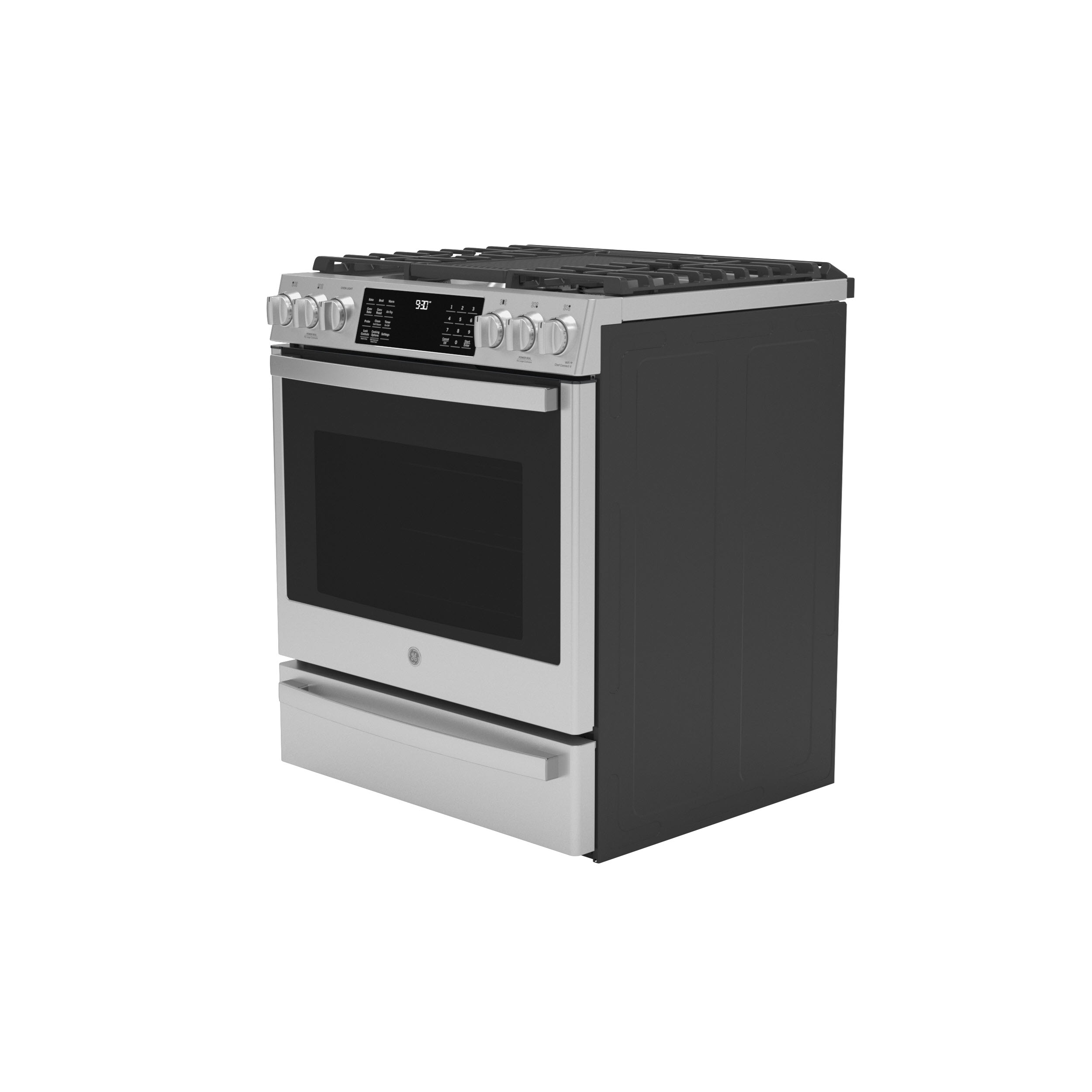 Model: PGS930YPFS | GE Profile GE Profile™ 30" Smart Slide-In Front-Control Gas Fingerprint Resistant Range with No Preheat Air Fry