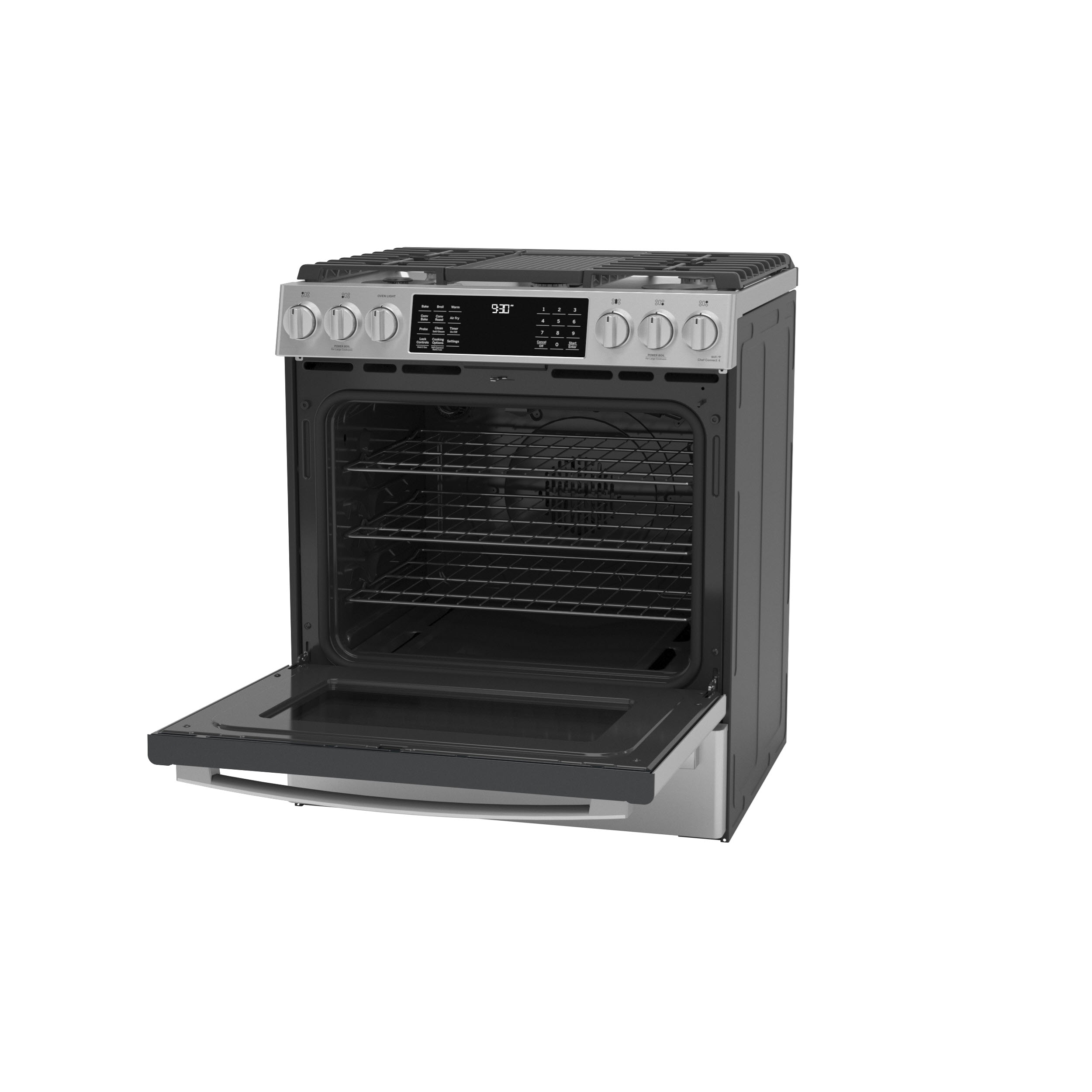 Model: PGS930YPFS | GE Profile GE Profile™ 30" Smart Slide-In Front-Control Gas Fingerprint Resistant Range with No Preheat Air Fry