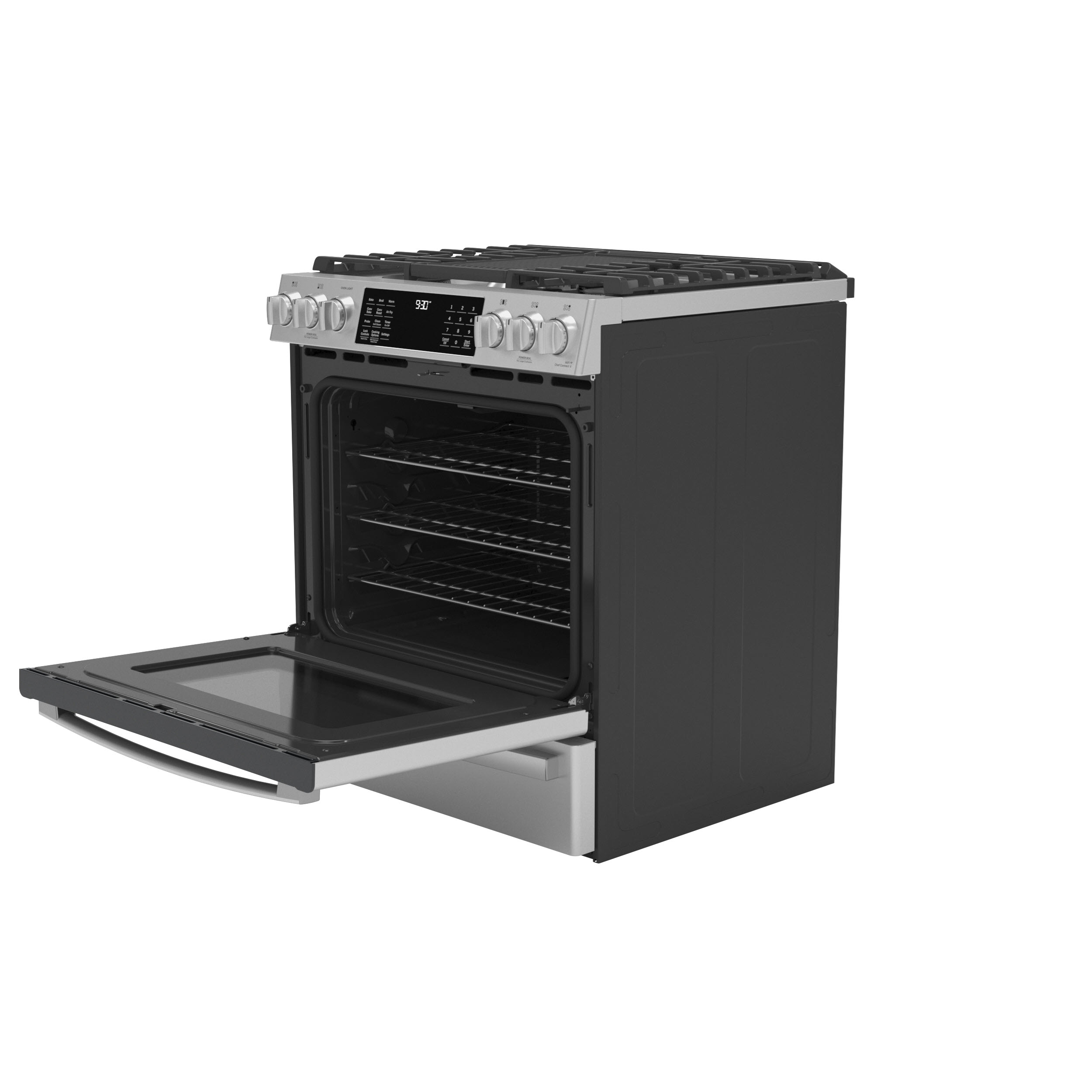 Model: PGS930YPFS | GE Profile GE Profile™ 30" Smart Slide-In Front-Control Gas Fingerprint Resistant Range with No Preheat Air Fry